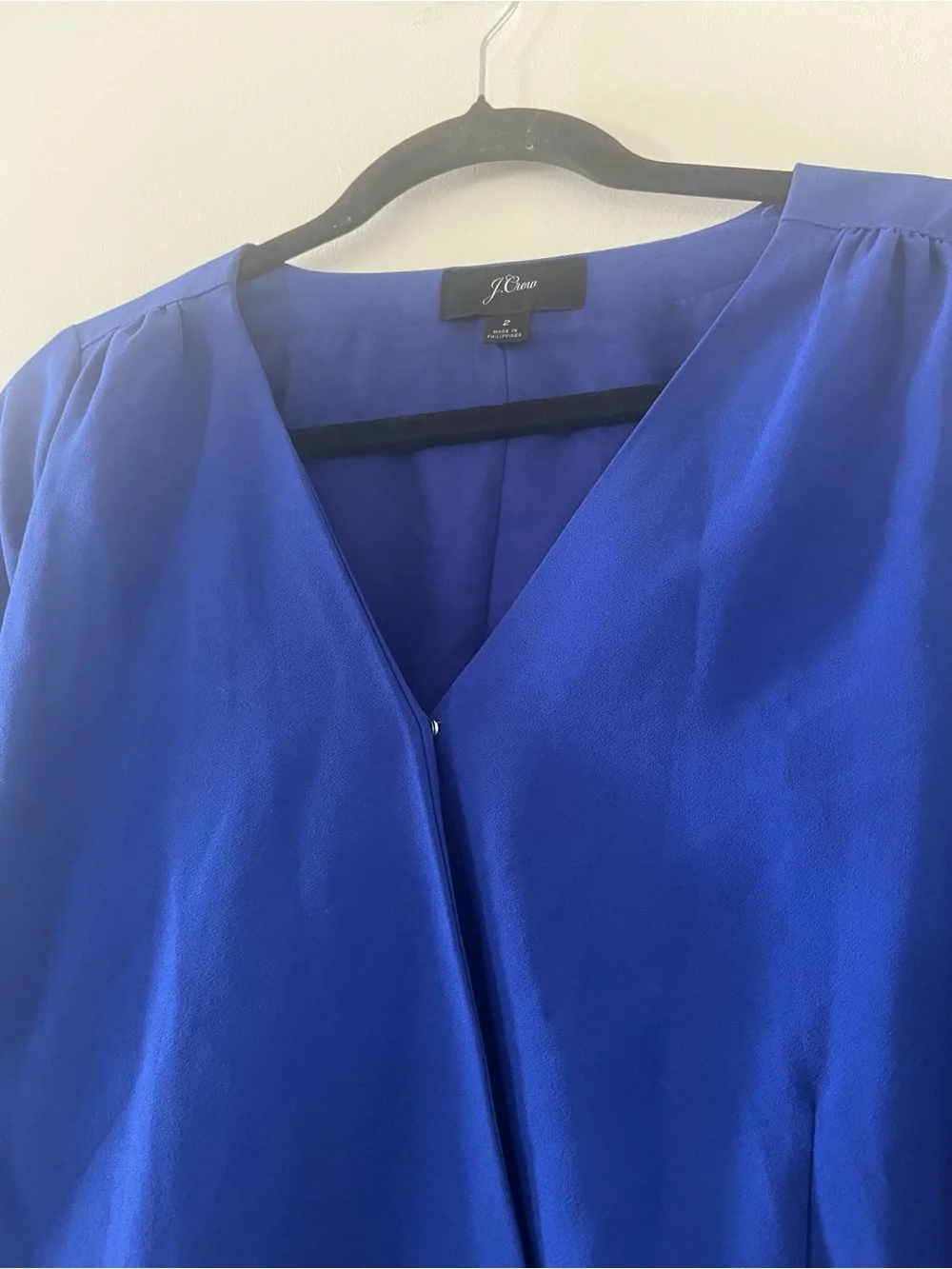 J Crew Royal Blue Wrap Mini Dress 2 Tie Waist Career Office Business Casual